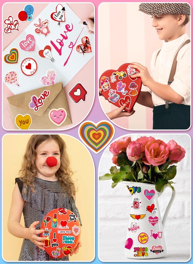 Benresive 300 Pcs Valentines Day Stickers for Kids - Bulk Valentines Day Crafts Party Favors, Goody Bag Stuffers, Waterproof Vinyl Laptop & Water Bottle Stickers - Image 2